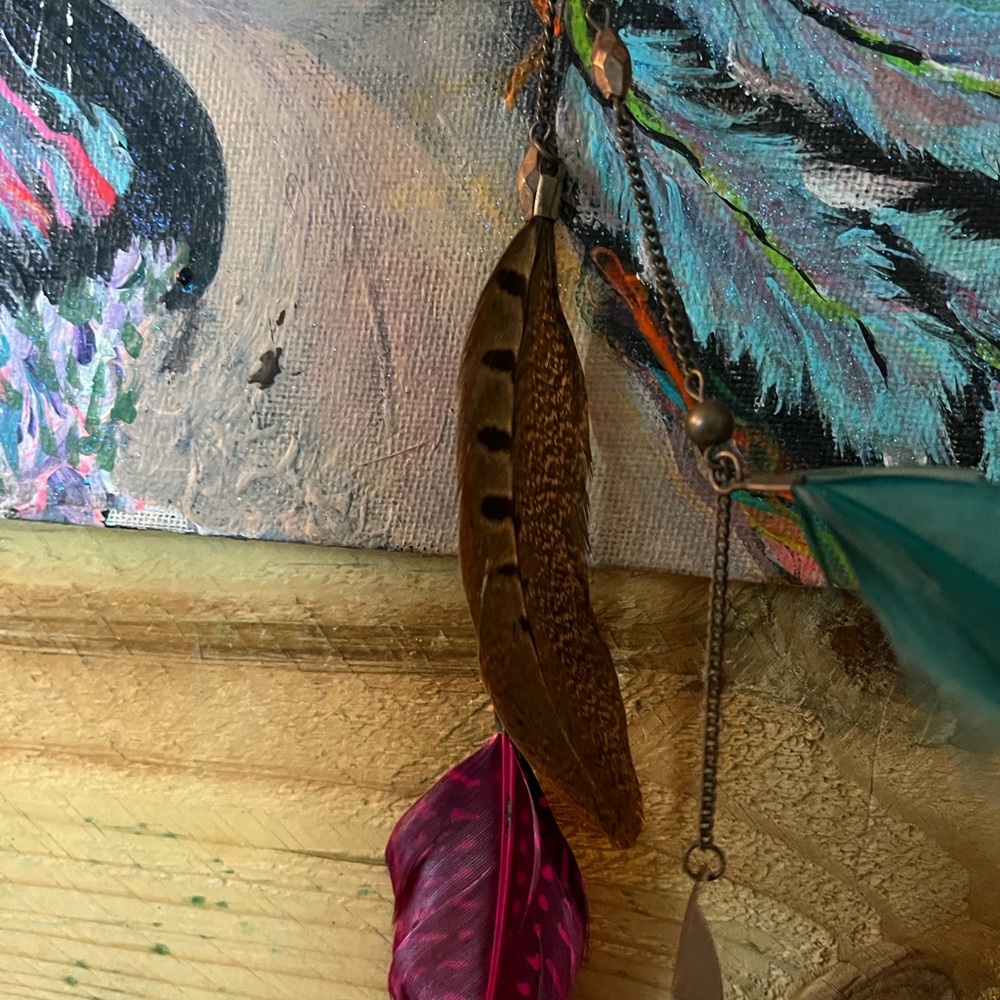 Colorful Feather earrings - Picture 6 of 7